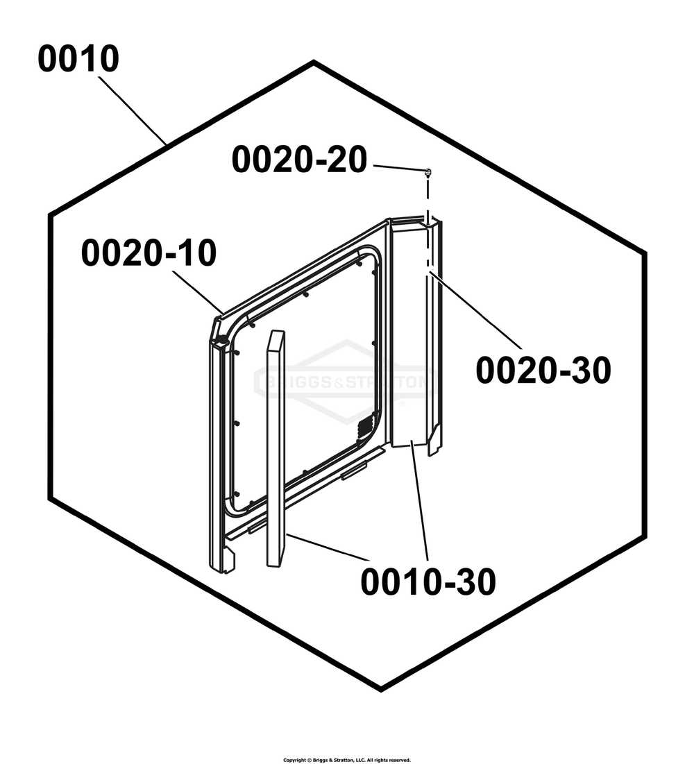 6859-00 - End Panel Assembly / End Panel Assembly Diagram and Parts List for 040678-01  Briggs and Stratton Generator